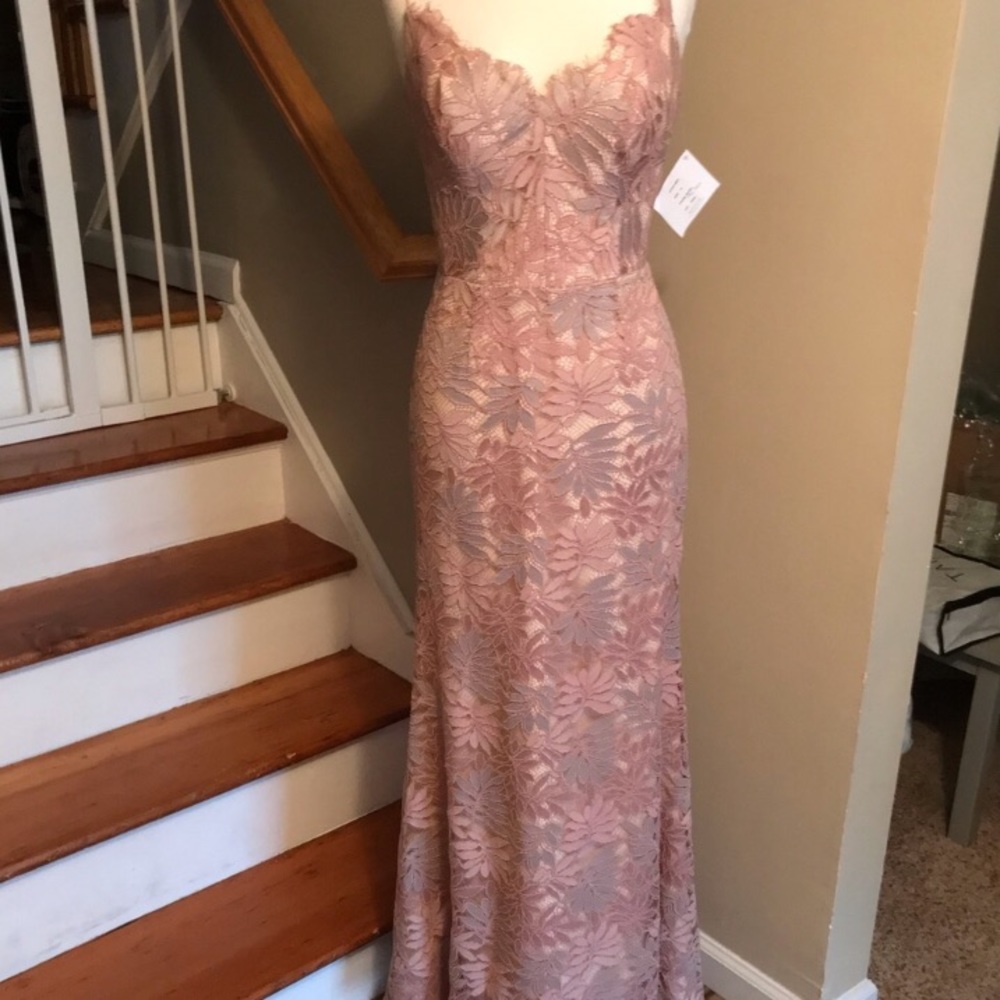 STEAL!! Blush Bridesmaid Lace Maxi Dress Women’s